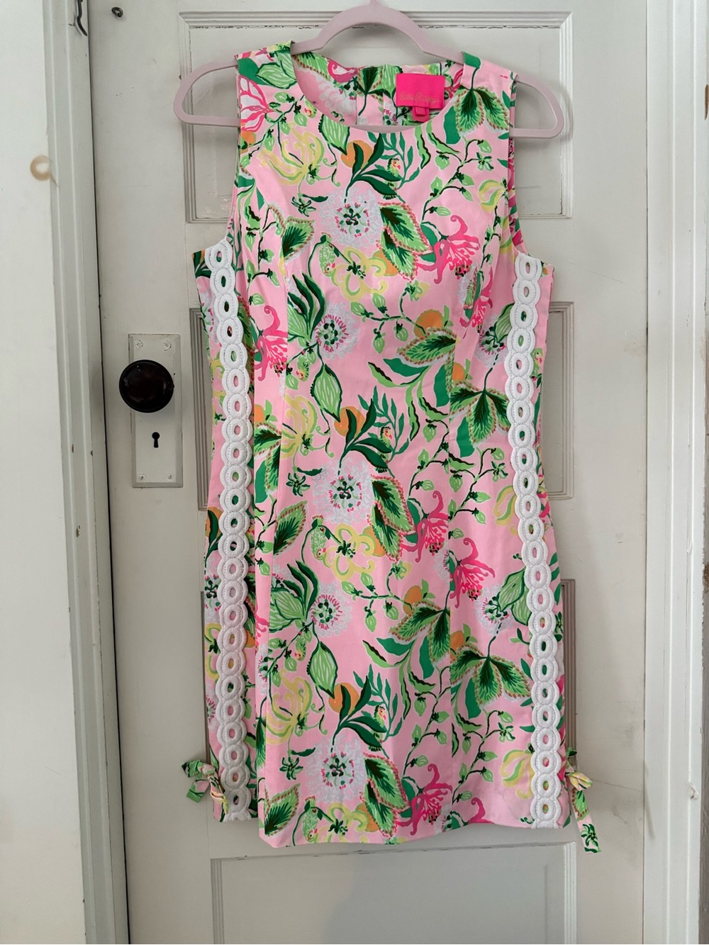 Lilly Pulitzer Hot Pink Floral Dress with Green Accents